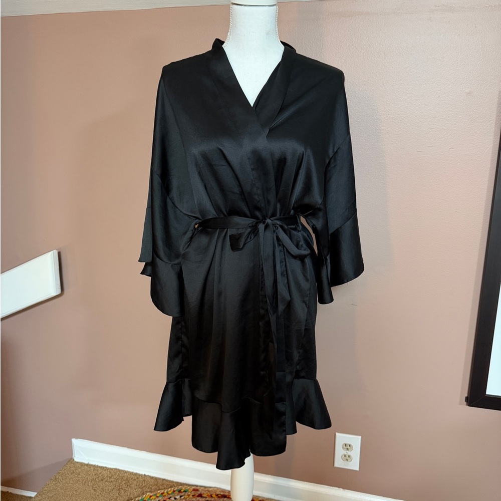 Victoria's Secret Black Satin Robe